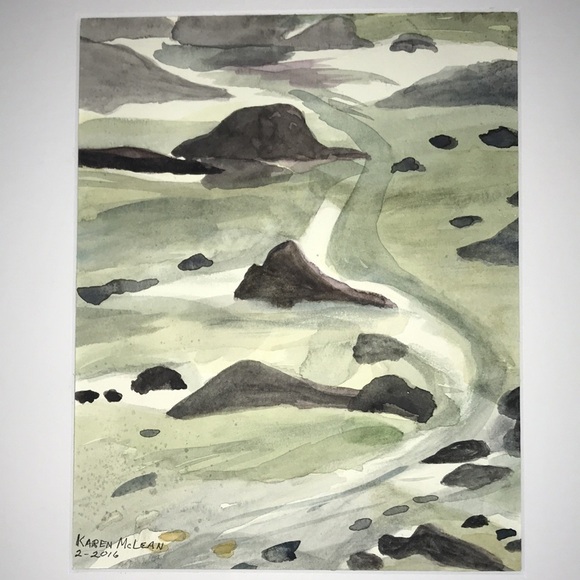 ORIGINAL water color “Low Tide” wall decor - Picture 3 of 5